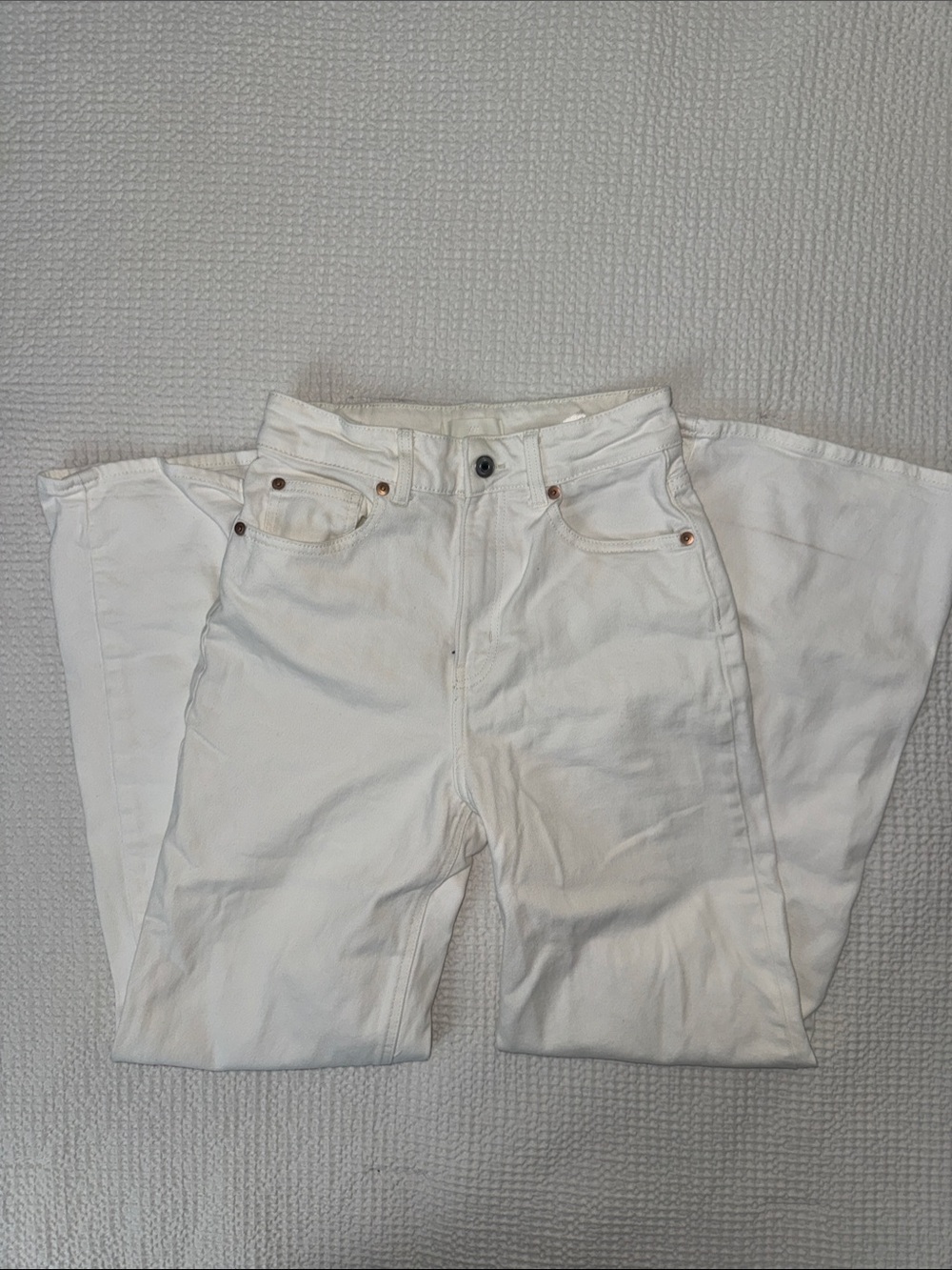 H&M Men's White Straight Jeans